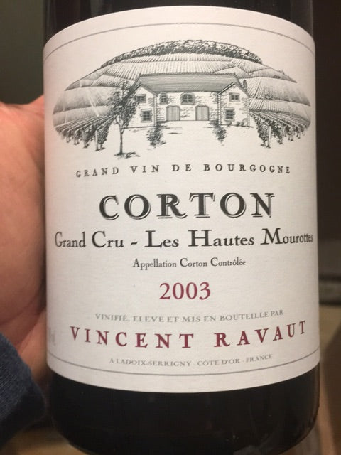 Vincent Ravaut Corton Les Hautes Mourottes Grand Cru 2003 750ml - 1