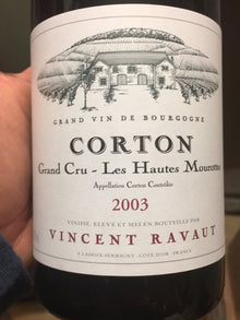 Vincent Ravaut Corton Les Hautes Mourottes Grand Cru 2003 750ml - 1