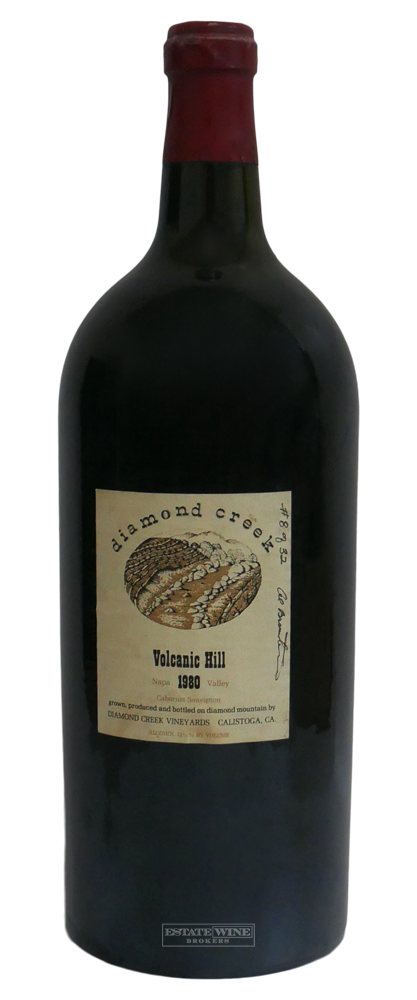 Diamond Creek Cabernet Sauvignon Volcanic Hill 1980 5000ml [Sings of Past Seepage and Signed Label] - 1