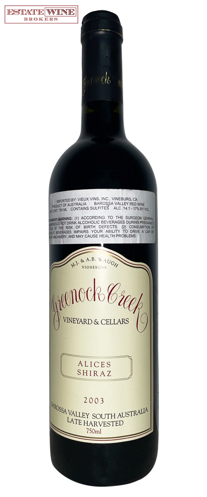 Greenock Creek Shiraz Alice's Block Late Harvested Barossa Valley 2003 750ml - 1
