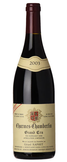 Gerard Raphet Charmes Chambertin Grand Cru Cuvee Unique 2003 750ml - 1