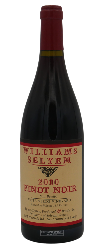 Williams Selyem Pinot Noir Vista Verde Vineyard San Benito 2000 750ml - 1