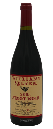 Williams Selyem Pinot Noir Vista Verde Vineyard San Benito 2004 750ml - 1