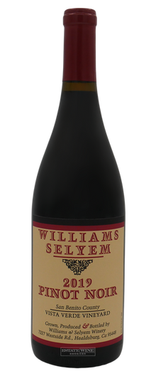 Williams Selyem Pinot Noir Vista Verde Vineyard San Benito County 2019 750ml - 2