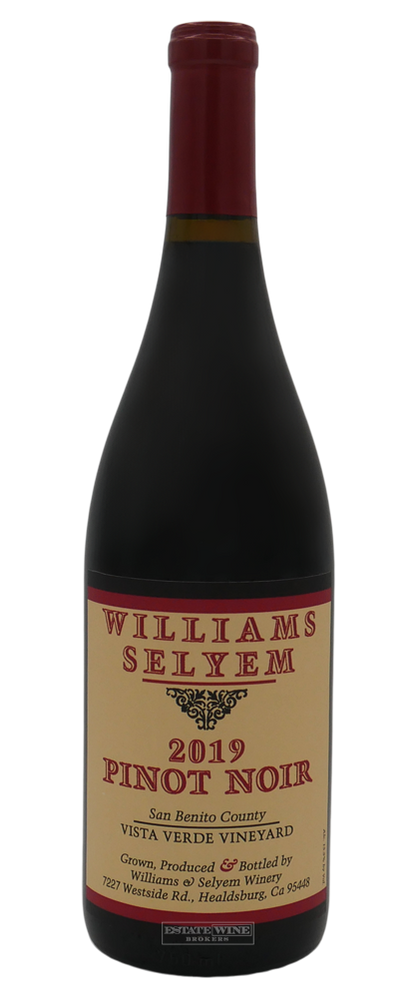 Williams Selyem Pinot Noir Vista Verde Vineyard San Benito County 2019 750ml - 2