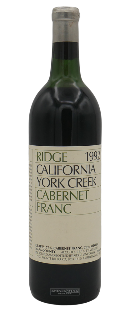 Ridge Cabernet Franc York Creek Vineyards Napa County 1992 750ml - 1