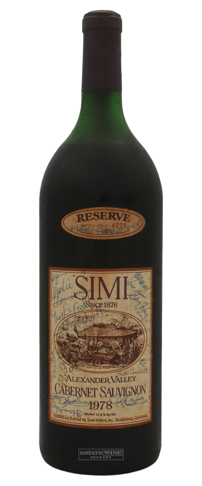 Simi Cabernet Sauvignon Reserve Alexander Valley 1978 1500ml [writing on label] - 2