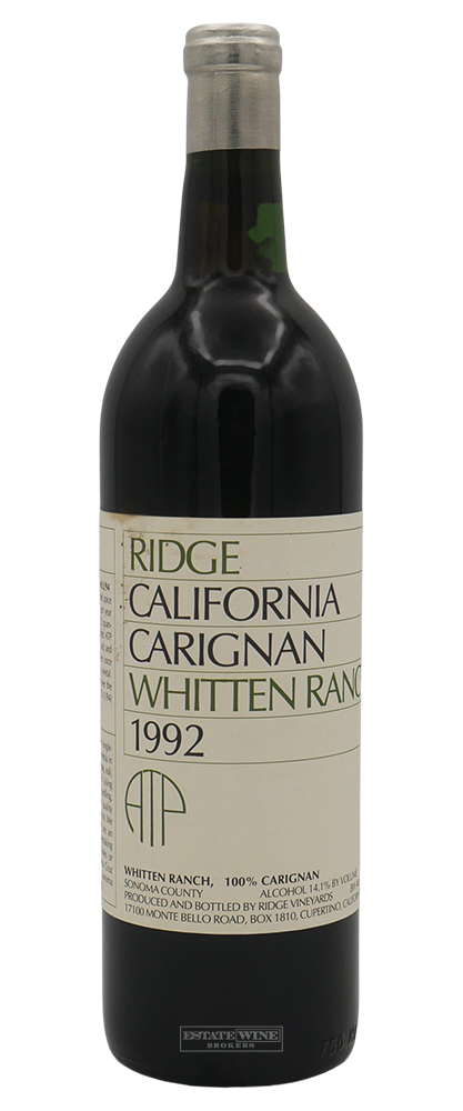 Ridge Carignane Whitten Ranch Sonoma County 1992 750ml - 1