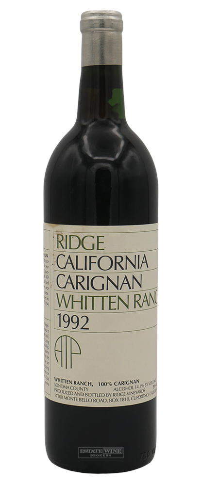 Ridge Carignane Whitten Ranch Sonoma County 1992 750ml - 1