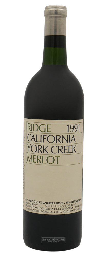 Ridge Merlot York Creek Napa County 1991 750ml - 3