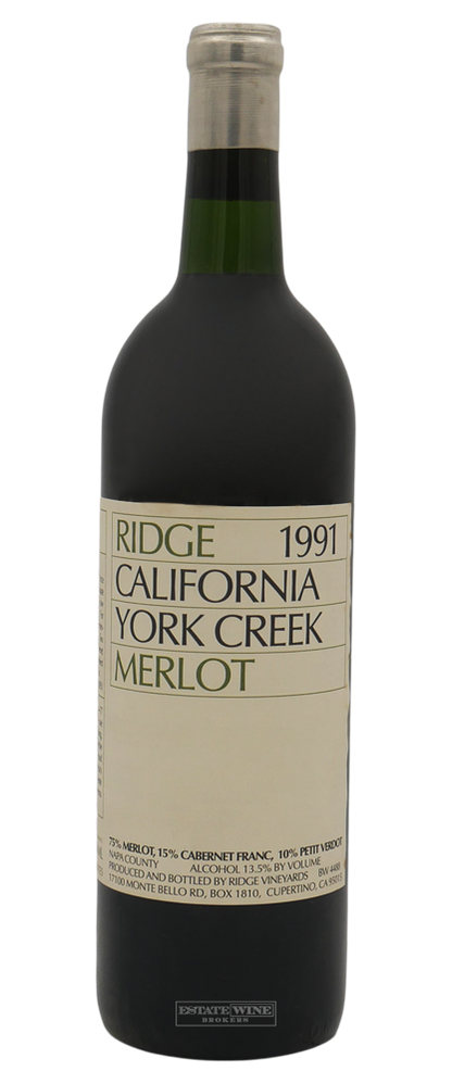 Ridge Merlot York Creek Napa County 1991 750ml - 3