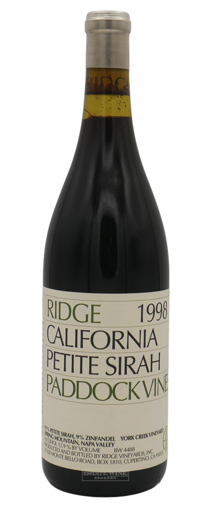 Ridge Petite Sirah Paddock Vines York Creek Vineyards Napa County 1998 750ml - 3