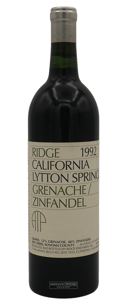 Ridge Grenache Zinfandel Lytton Springs ATP Dry Creek Vally 1992 750ml - 2