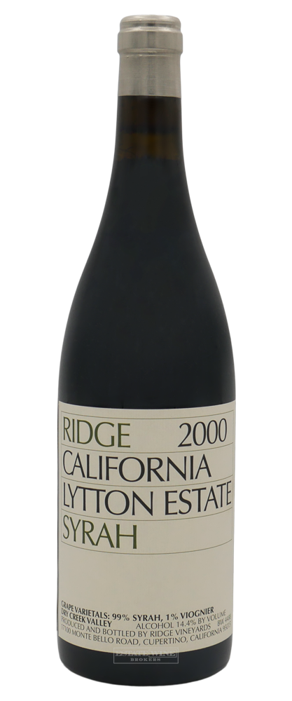 Ridge Syrah Lytton Estate Dry Creek Valley 2000 750ml - 1