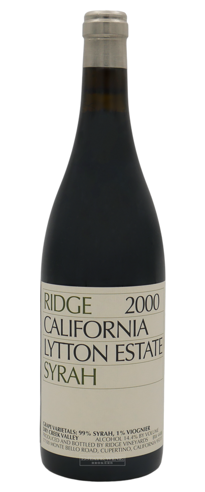 Ridge Syrah Lytton Estate Dry Creek Valley 2000 750ml - 1