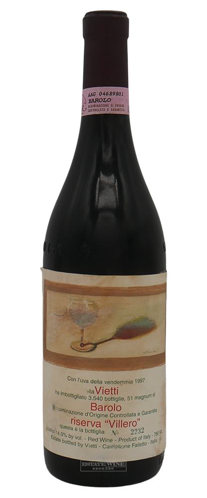 Vietti Barolo Riserva Villero Barolo 1997 750ml [TORN AND STAINED LABEL] - 1