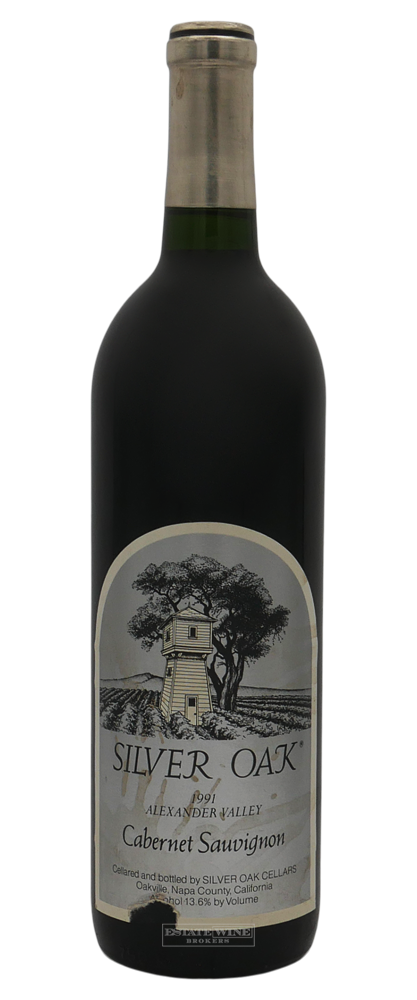 Silver Oak Cabernet Sauvignon Alexander Valley 1991 750ml [TORN AND STAINED LABEL] - 1