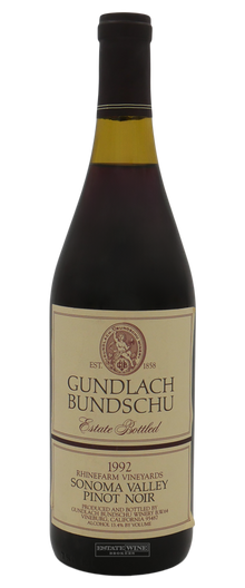 Gundlach Bundschu Pinot Noir Rhinefarm Vineyards Sonoma Valley 1992 750ml - 1