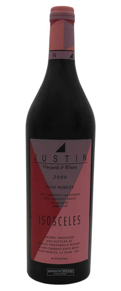 Justin Vineyards Cabernet Sauvignon Isosceles Paso Robles 2000 750ml - 1