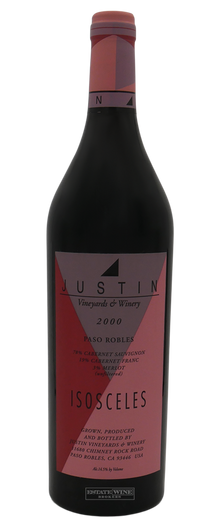 Justin Vineyards Cabernet Sauvignon Isosceles Paso Robles 2000 750ml - 1