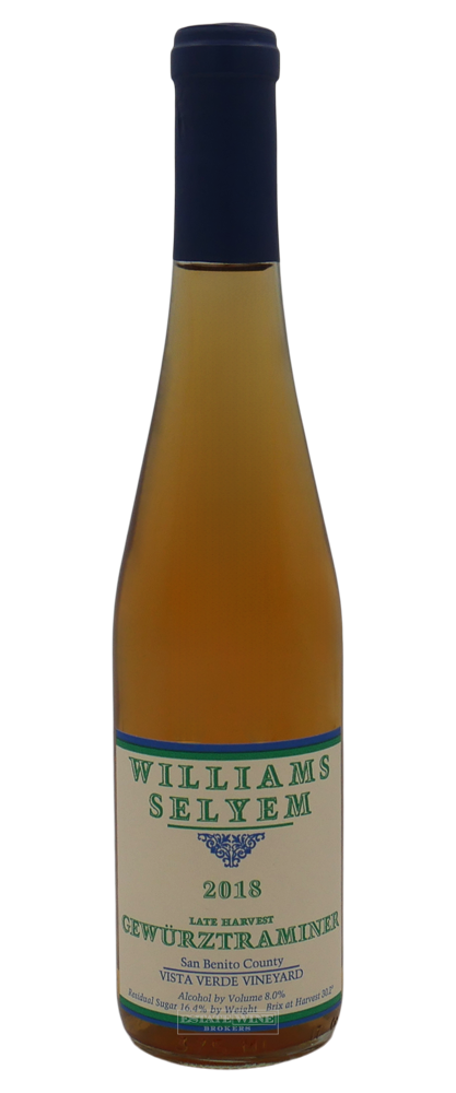 Williams Selyem Gewurztraminer Late Harvest Vista Verde Vineyard San Benito County 2018 750ml - 1