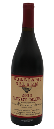 Williams Selyem Pinot Noir Lewis MacGregor Estate Russian River Valley 2018 750ml - 1