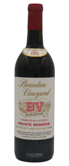 Beaulieu Vineyard Cabernet Sauvignon Georges De Latour Private Reserve Napa Valley 1981 750ml - 1