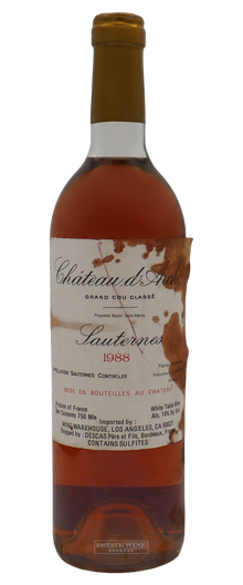 Chateau d'Arche Sauternes 1988 750ml [Stained Label] - 2