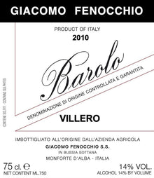Giacomo Fenocchio Barolo Villero 2010 750ml - 1