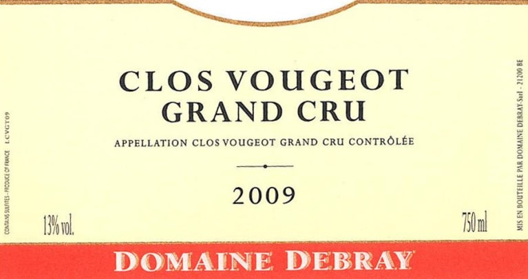 Domaine Debray Clos de Vougeot Grand Cru 2009 750ml - 1