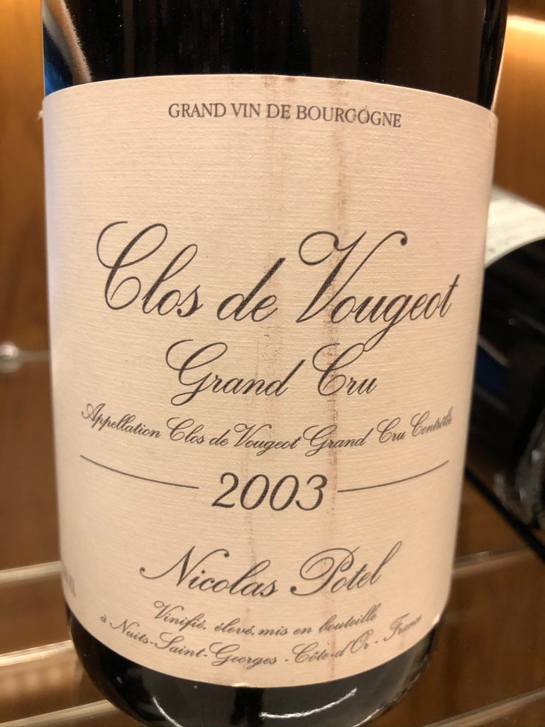 Nicolas Potel Clos de Vougeot Grand Cru 2003 750ml - 1