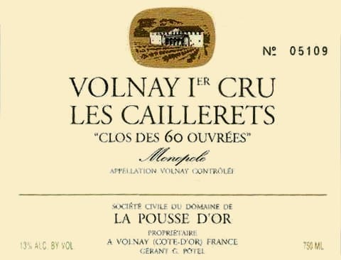 Domaine de la Pousse d'Or Volnay En Cailleret Clos des 60 Ouvrees 1er Cru Monopole 2010 750ml - 1
