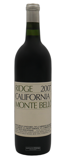 Ridge Vineyards Monte Bello Santa Cruz Mountains 2007 750ml - 1