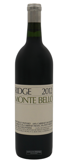 Ridge Vineyards Monte Bello Santa Cruz Mountains 2012 750ml - 1