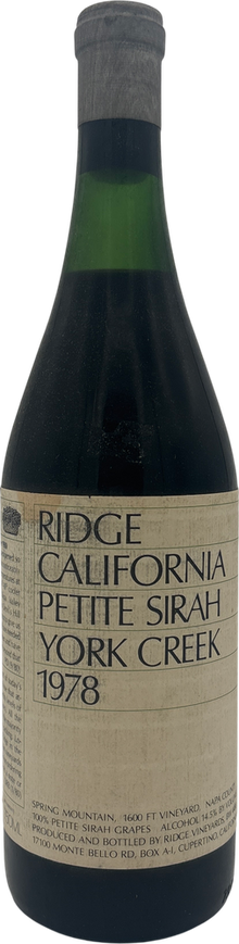 Ridge Petite Sirah York Creek 1978 750ml