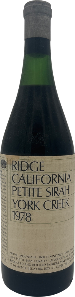 Ridge Petite Sirah York Creek 1978 750ml
