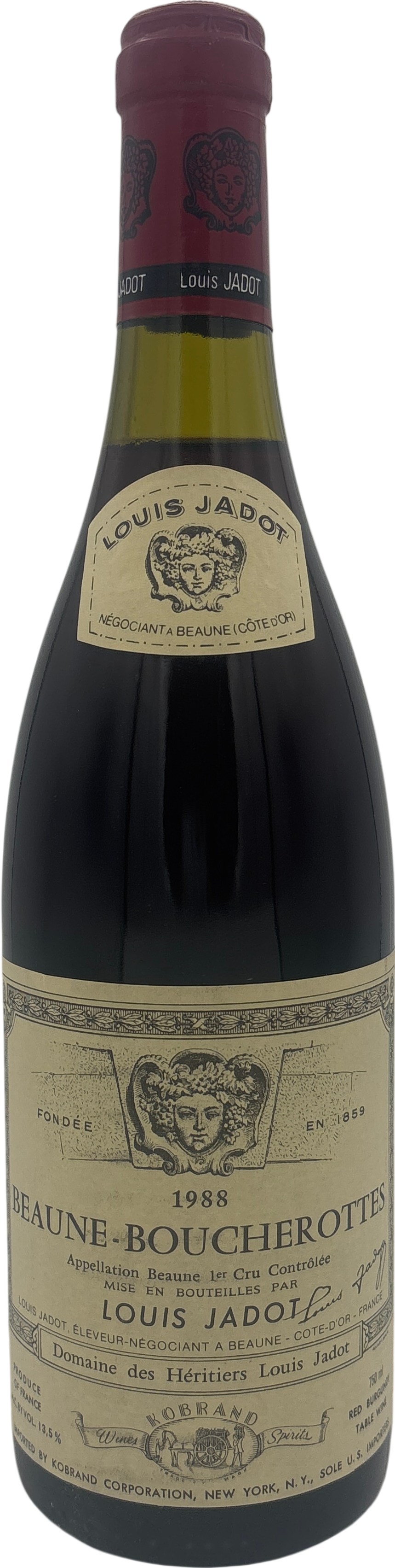 Louis Jadot Domaine des Heritiers Beaune Boucherottes 1er Cru 1988 750ml