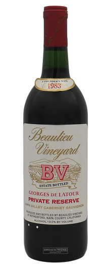 Beaulieu Vineyard Cabernet Sauvignon Georges de Latour Private Reserve Napa Valley 1983 750ml - 1
