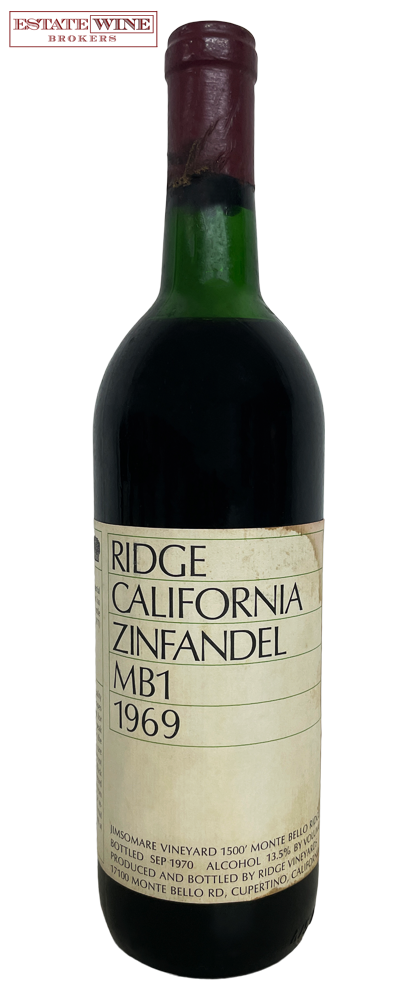 Ridge Zinfandel California MB1 Jimsomare Vineyard (First Monte Bello Bottling) 1969 750ml - 2