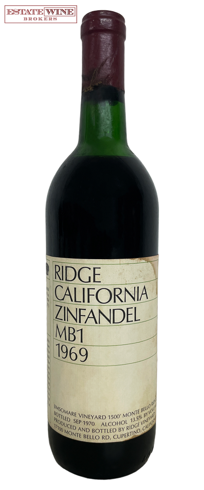 Ridge Zinfandel California MB1 Jimsomare Vineyard (First Monte Bello Bottling) 1969 750ml - 2