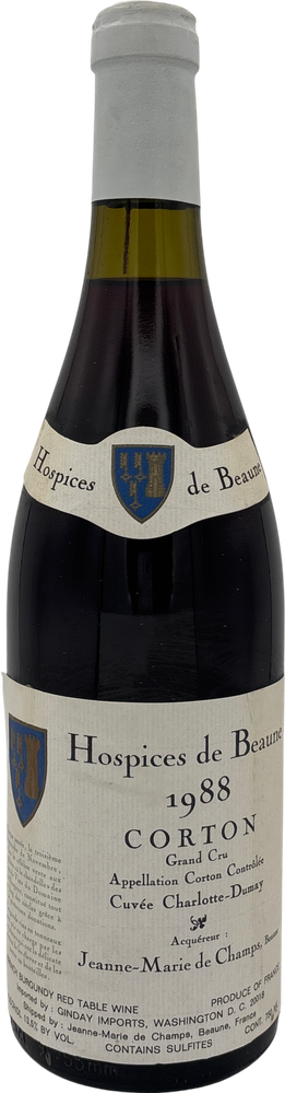 Hospices de Beaune Corton Grand Cru JM de Champs Cuvee Charlotte-Dumay 1988 750ml