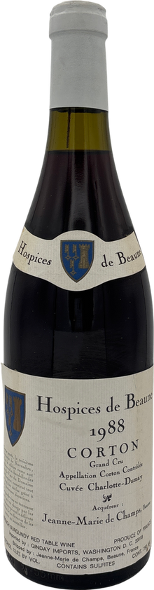 Hospices de Beaune Corton Grand Cru JM de Champs Cuvee Charlotte-Dumay 1988 750ml
