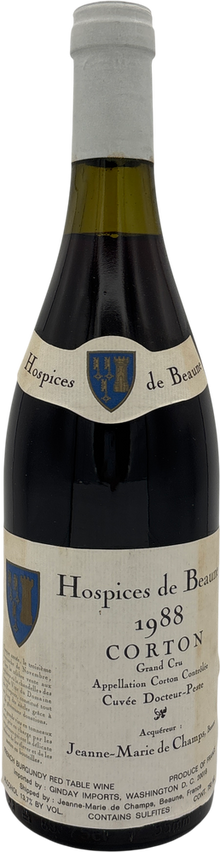 Hospices de Beaune Corton Grand Cru JM de Champs Cuvee Docteur Peste 1988 750ml