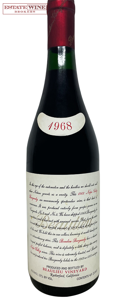 Beaulieu Vineyard Burgundy Napa Valley 1968 750ml - 1