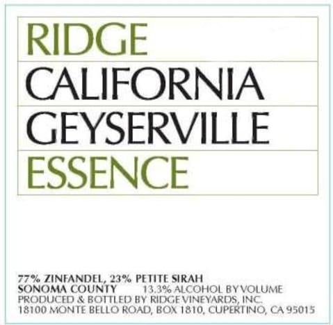 Ridge Essence Geyserville 2014 375ml - 1