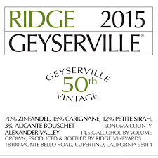 Ridge Geyserville 50th Vintage 2015 750ml - 1