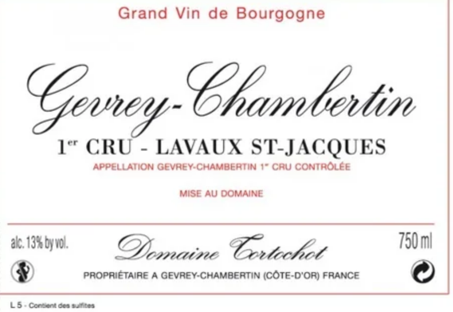 Tortochot Gevrey Chambertin Lavaux Saint Jacques 1er Cru 2003 750ml - 1