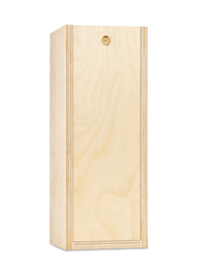 A tall, rectangular unfinished wooden box made of light natural plywood with visible wood grain.