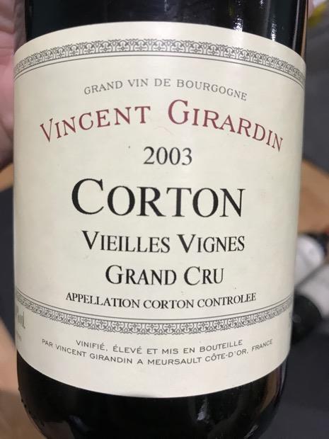 Vincent Girardin Corton Grand Cru Vieilles Vignes 2003 750ml - 1