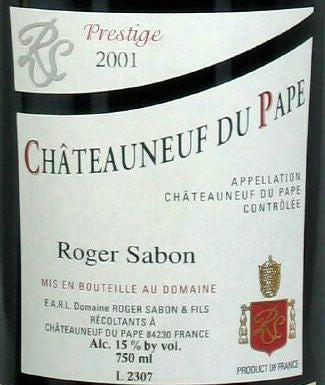 Roger Sabon Chateauneuf-du-Pape Cuvee Prestige 2001 750ml - 1